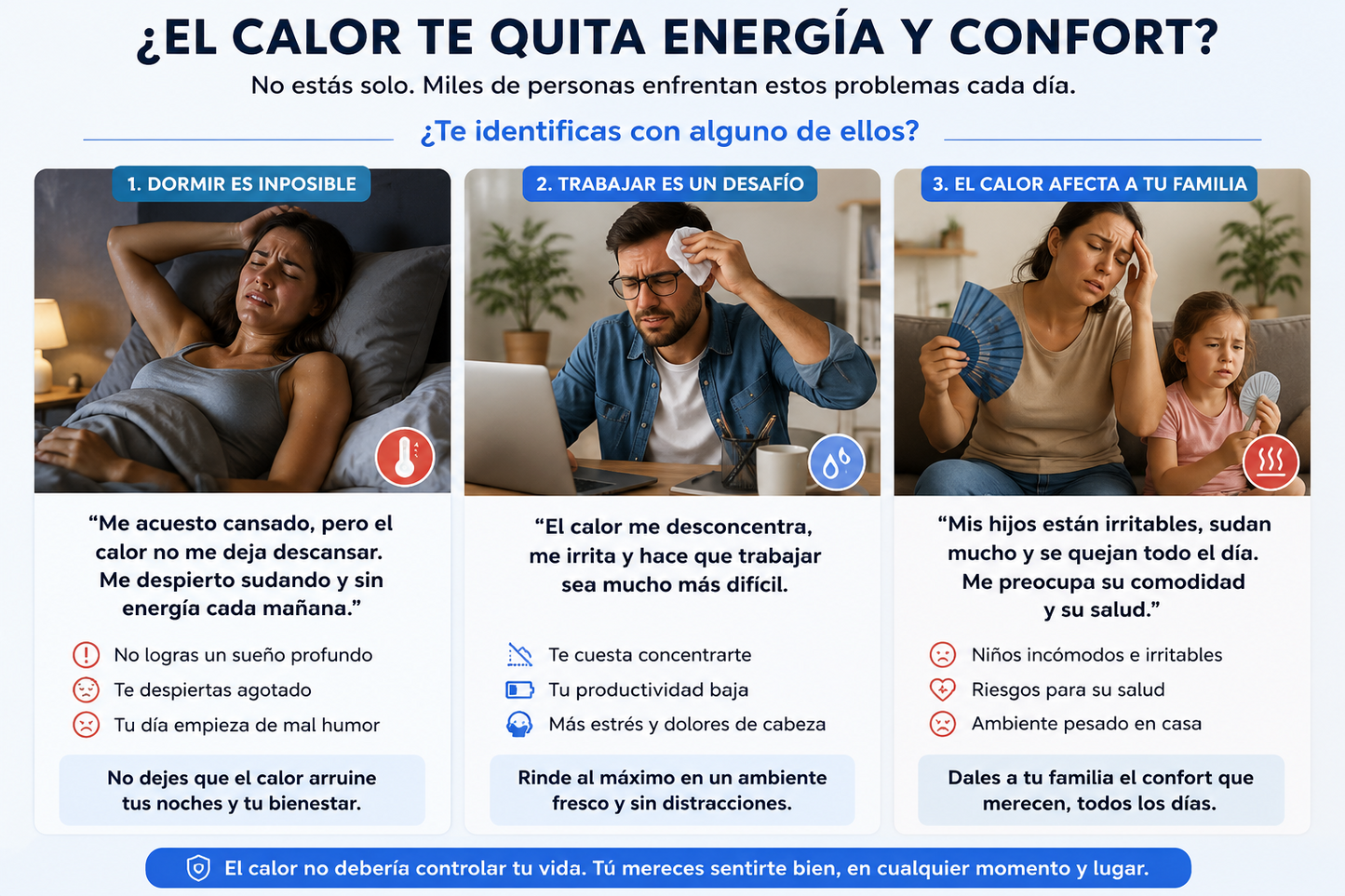 Ventilador de Aire Acondicionado Portátil 3 en 1